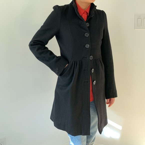 Pepe Jeans Swing/Babydoll Style Black Coat Size XS - Picture 3 of 8